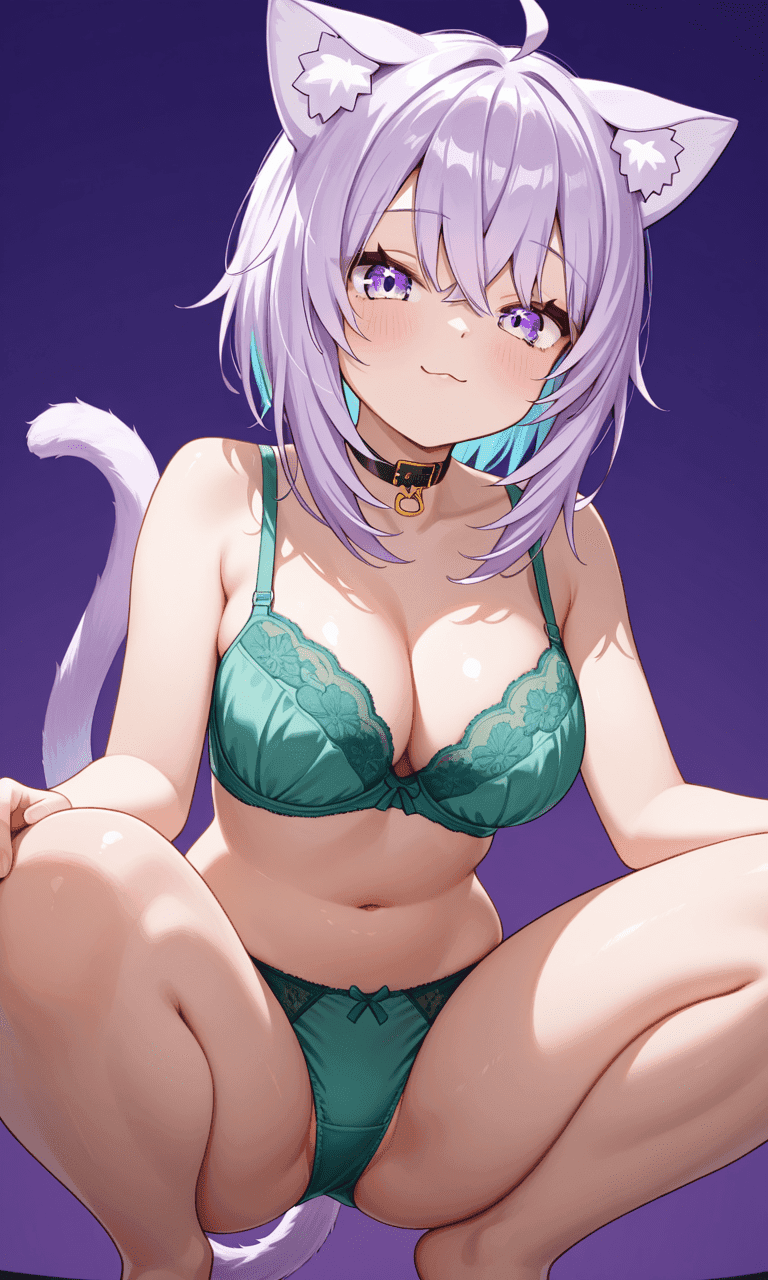 猫又おかゆ　下着姿　二次元エロ画像