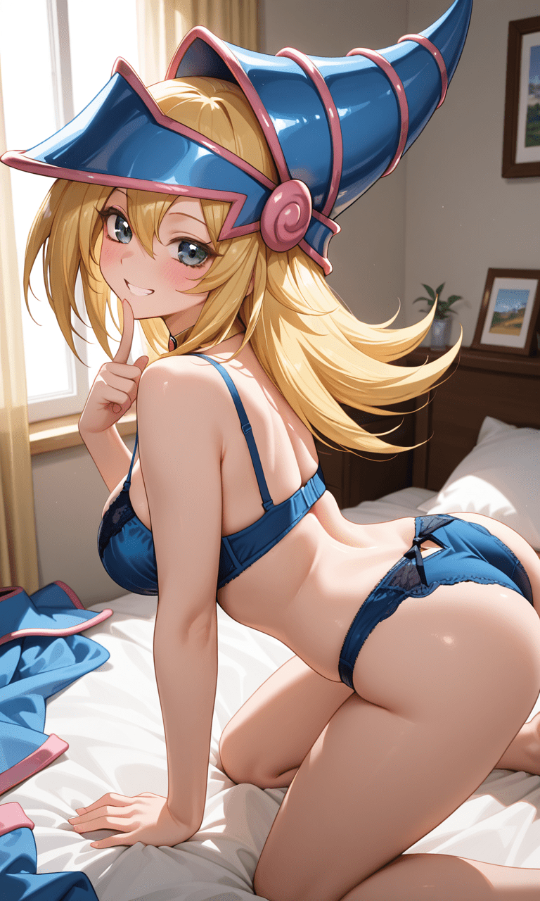 ブラック・マジシャン・ガール　下着姿　二次元エロ画像Yu-Gi-Oh! - Dark Magician Girl lingerie lewd poses 2D erotic images