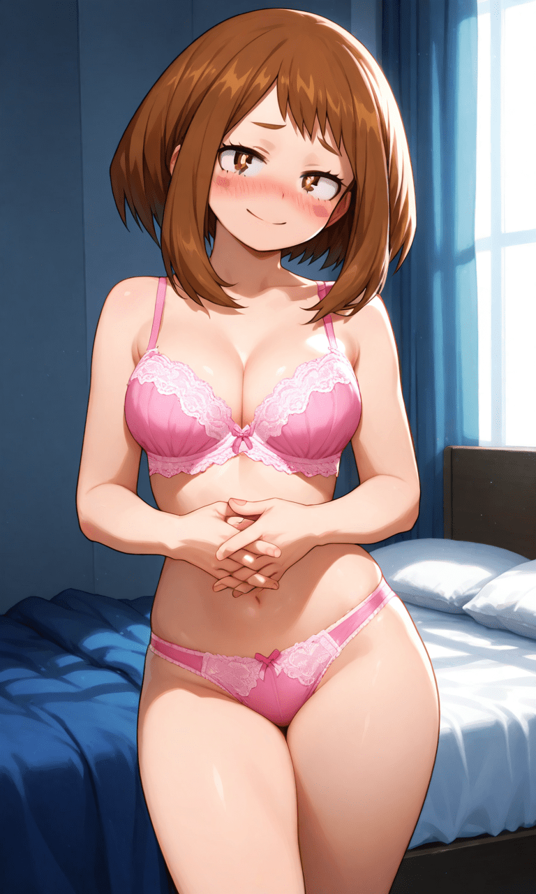 ヒロアカ　麗日お茶子の下着姿　二次元エロ画像Uraraka Ochaco in lingerie - My Hero Academia 2D erotic images