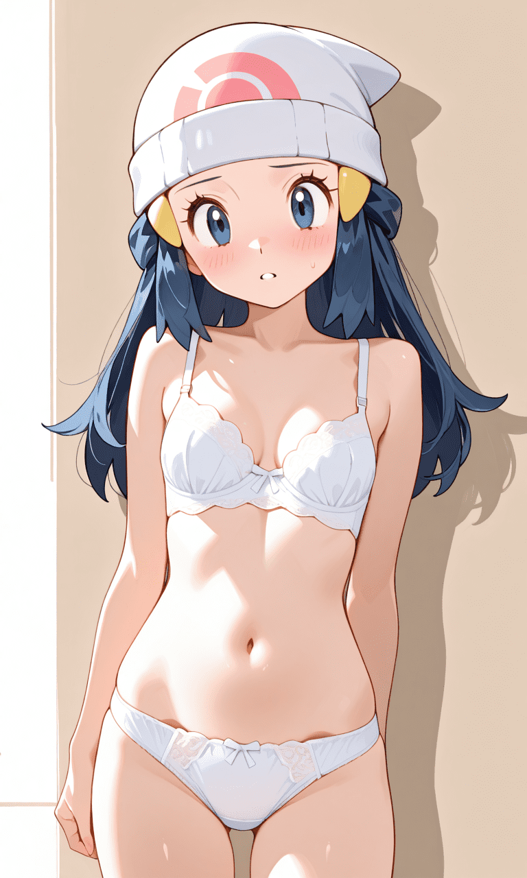 ポケットモンスター　ヒカリの下着姿　二次元微エロ画像Pokémon - Dawn (Hikari) lingerie seductive poses mildly ecchi 2D images