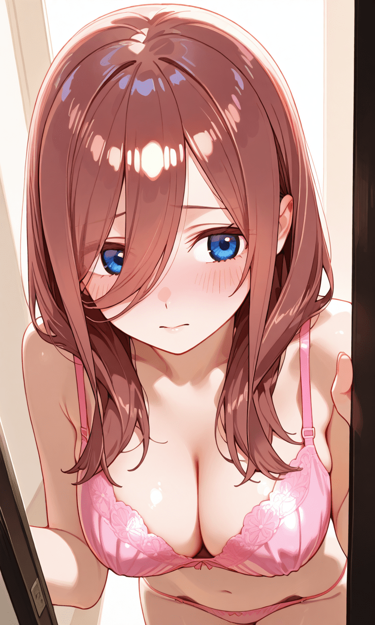 中野三玖　下着姿　二次元微エロ画像Miku Nakano in lingerie - 2D mildly erotic images
