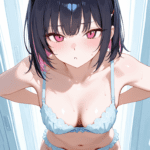 ブルアカ　杏山カズサの下着姿　正面立ち姿　二次元微エロ画像Kazusa Amatsuka in lingerie - front standing pose - Blue Archive 2D mildly erotic images