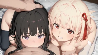 錦木千束×井ノ上たきなの3Pエッチ　手コキフェラ抜き、バック中出し等　リコリス・リコイル　抜ける二次元エロ画像Chisato Nishikigi × Takina Inoue threesome sex, handjob and blowjob to completion, doggystyle creampie, etc., Lycoris Recoil, sexy 2D erotic image