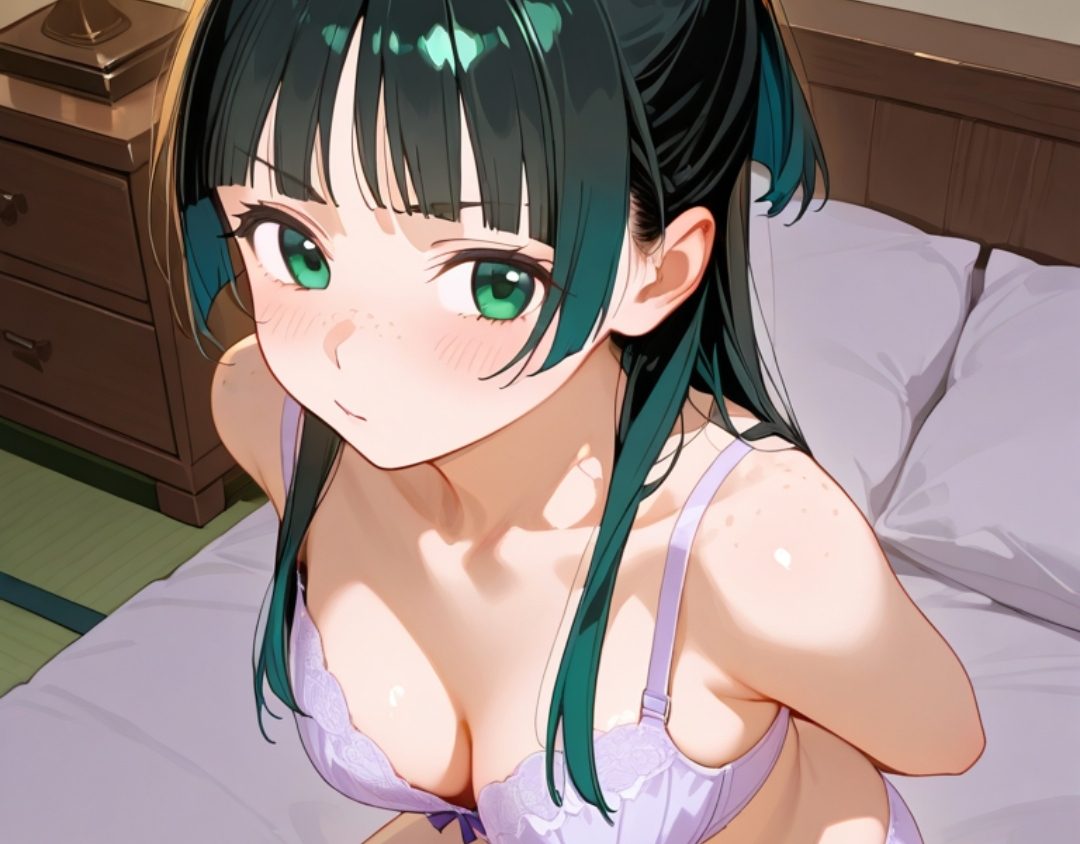 猫猫/薬屋のひとりごとの抜ける下着姿　二次元微エロ画像Maomao (The Apothecary Diaries) in sexy lingerie pose, 2D slightly erotic image