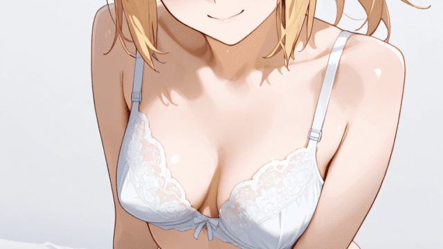 アルトリア・ペンドラゴン/Fateの抜ける下着姿　勃起チンチンにムラムラ　抜ける二次元エロ画像Artoria Pendragon (Fate) in sexy lingerie pose, getting horny looking at an erect penis, sexy 2D erotic image