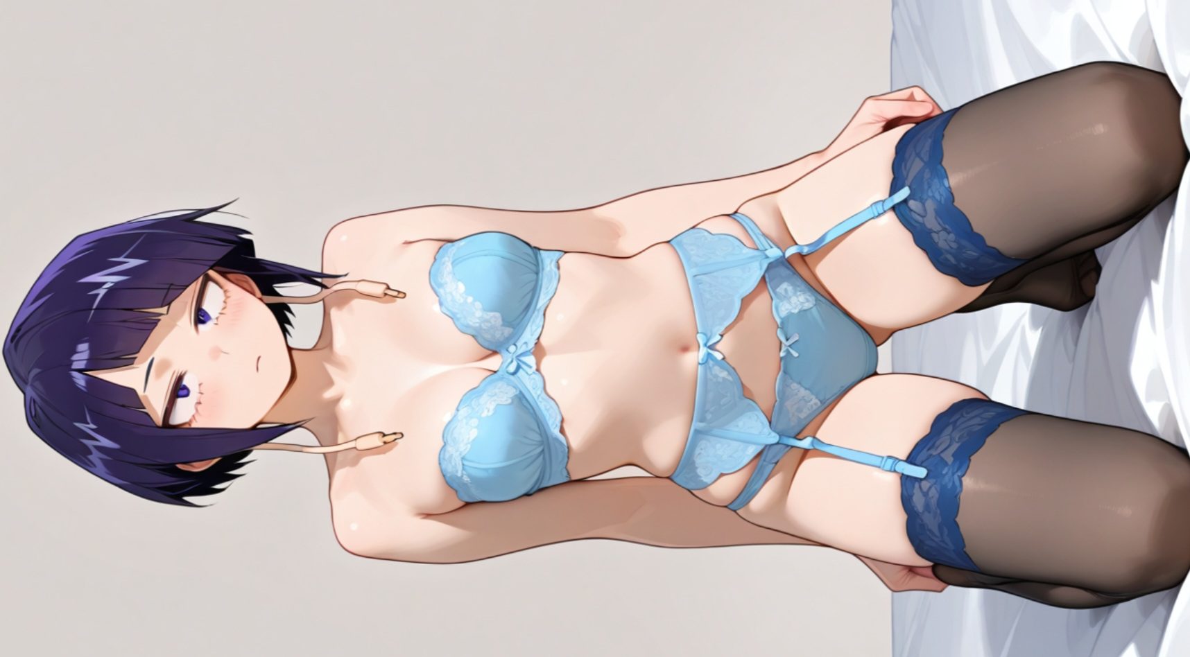 耳郎響香/ヒロアカの抜ける下着姿　二次元微エロ画像Kyoka Jiro (My Hero Academia) in sexy lingerie pose, 2D slightly erotic image