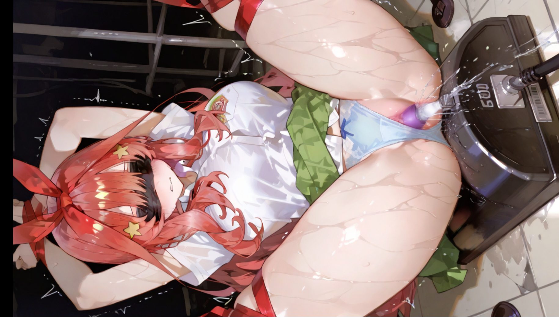 拘束サイビアンでイキ狂い絶頂する中野五月　抜ける二次元エロ画像Nakano Itsuki restrained on a Sybian, climaxing wildly in ecstasy, sexy 2D erotic image