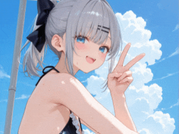 ♥️【生成AI】VTuberのビキニ横乳ピース【微エロ画像】